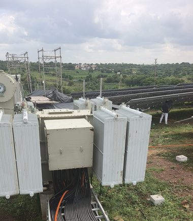 Cables routed into a transformer